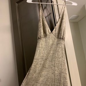 Long Gold Dress with Side Slit